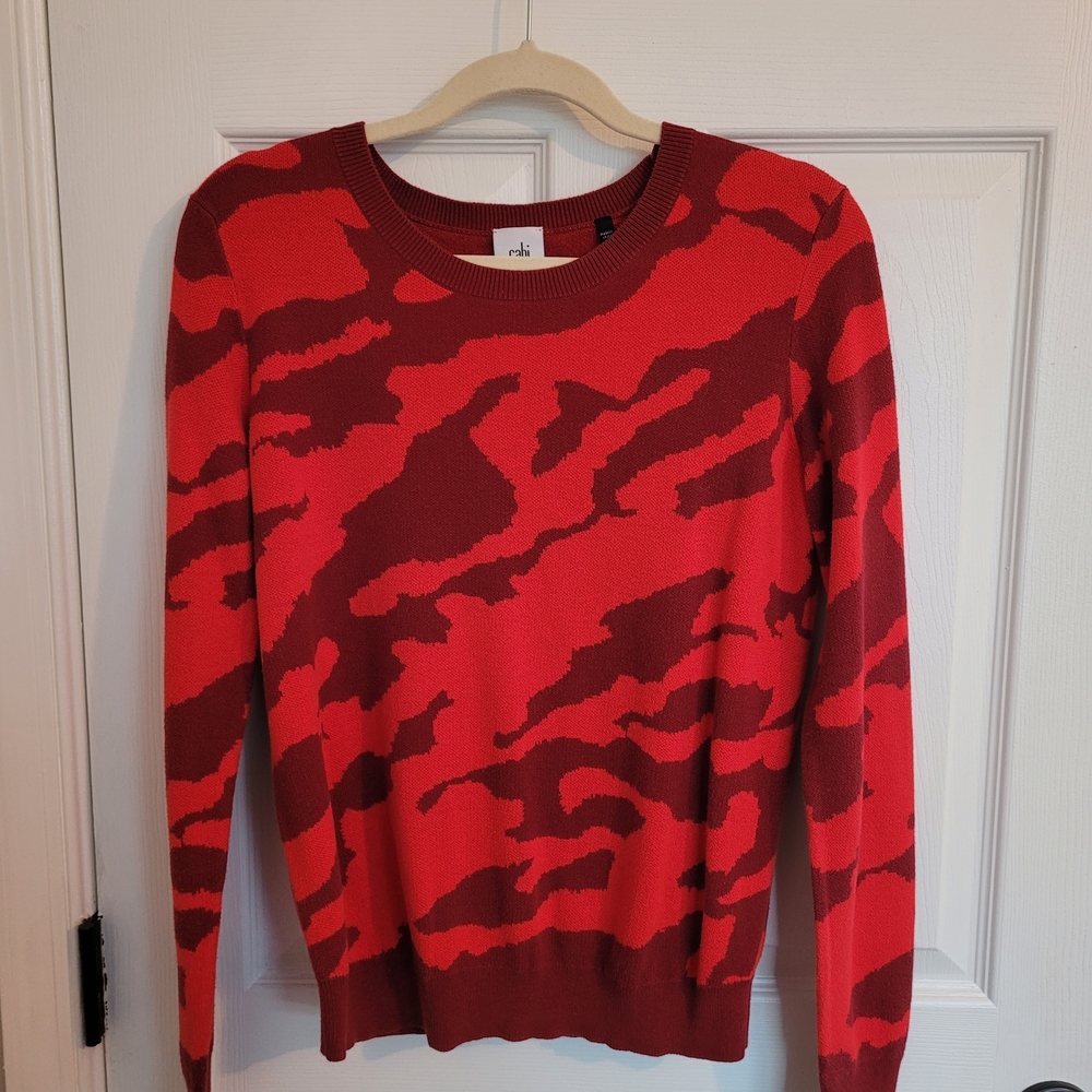 CAbi Red Camo Sweater